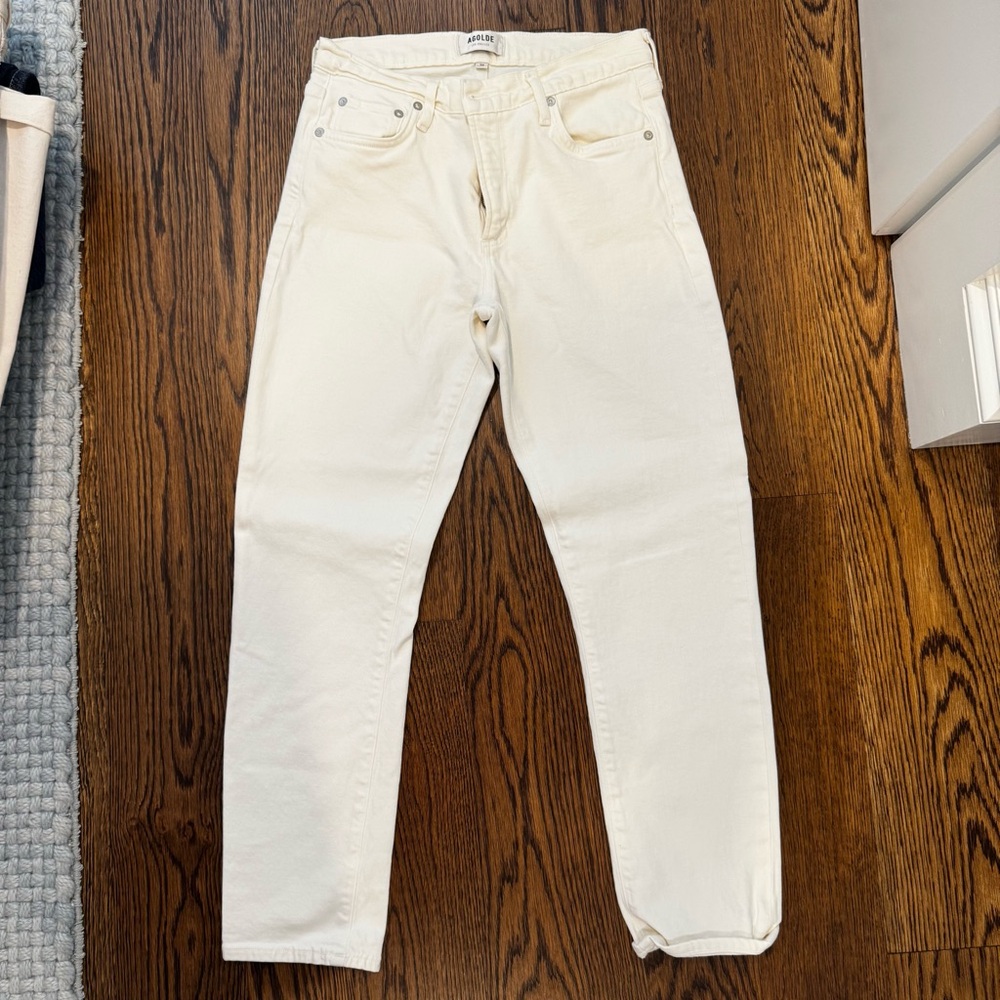 AGOLDE Mid Rise White Jeans – Size 28